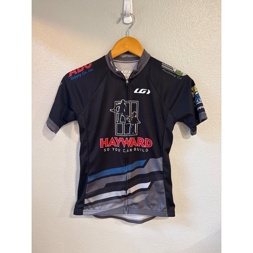 Louis Garneau Cycling Jersey Mens‎ Medium Hayward Action Roofing Black Full Zip